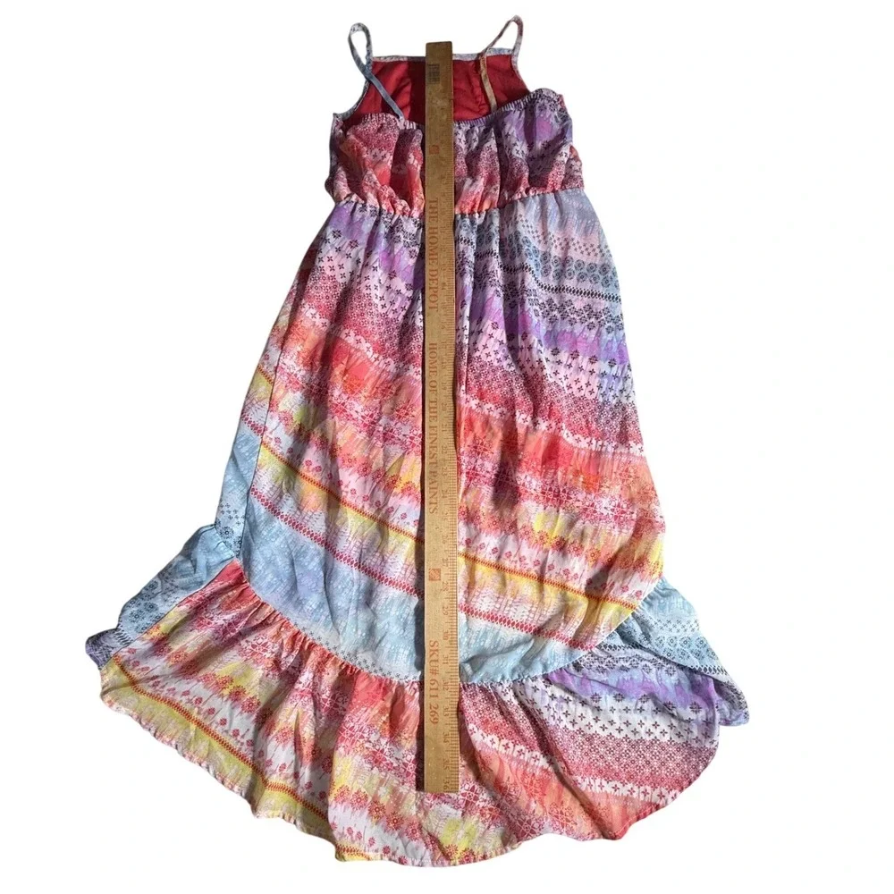 Zoey Girl Girls Size 12 Multi Color Maxi Dress Crochet‎ Lace Patchwork-1015